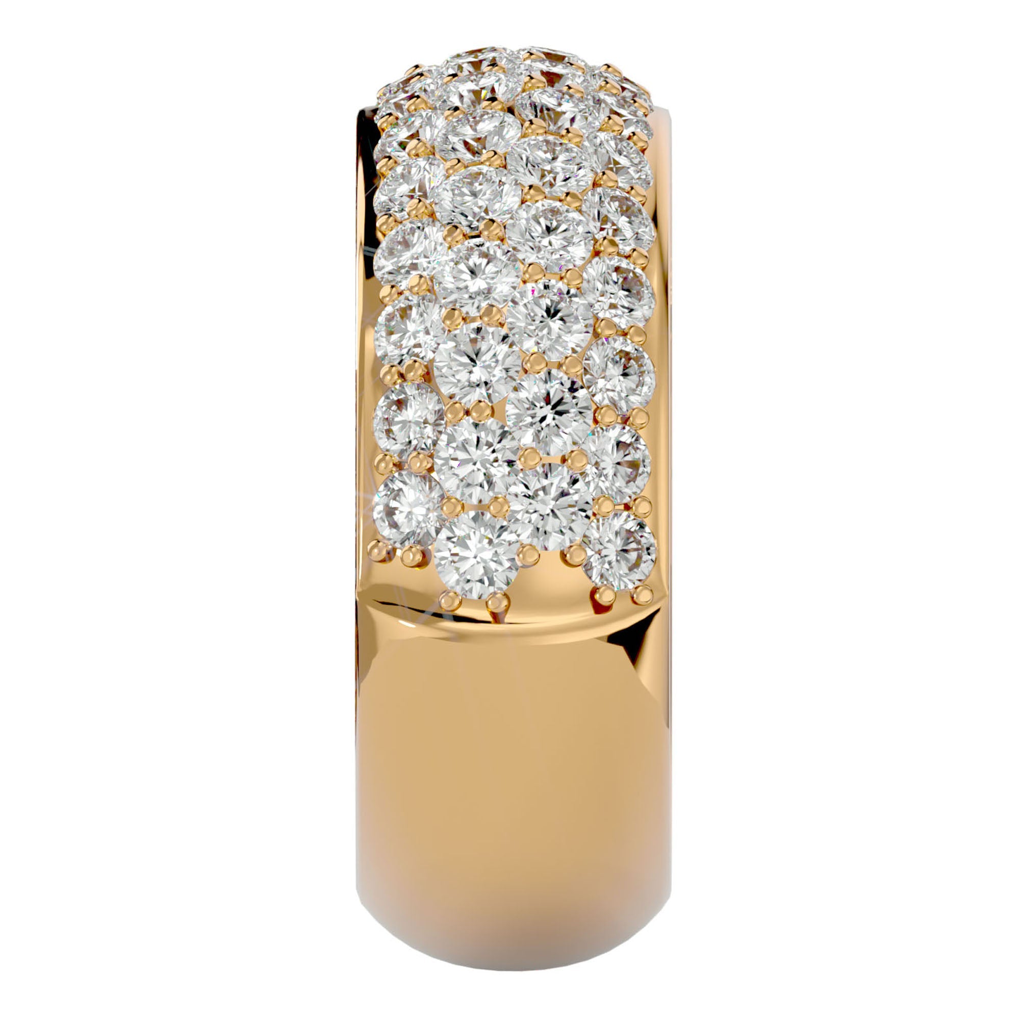 Inel Nupțial Pavé cu Diamante Create în Laborator de 1.87 ct din 18k Aur Galben - Castelo.ro