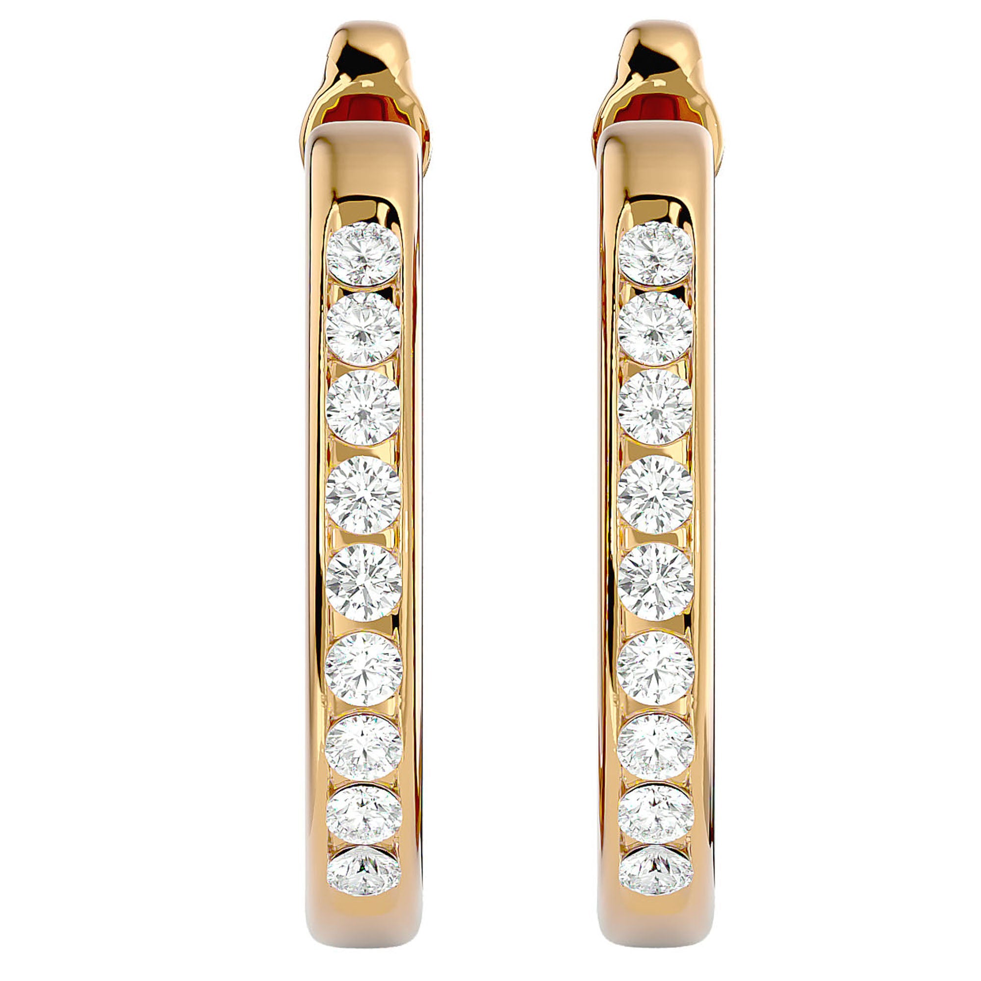 Cercei Hoop Nobili cu Moissanite de 0.46 ct din 18k Aur Galben - Castelo.ro