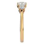 Inel de Logodnă Solitaire cu Trei Diamante Create în Laborator de 1.57 ct din 18k Aur Galben - Castelo.ro