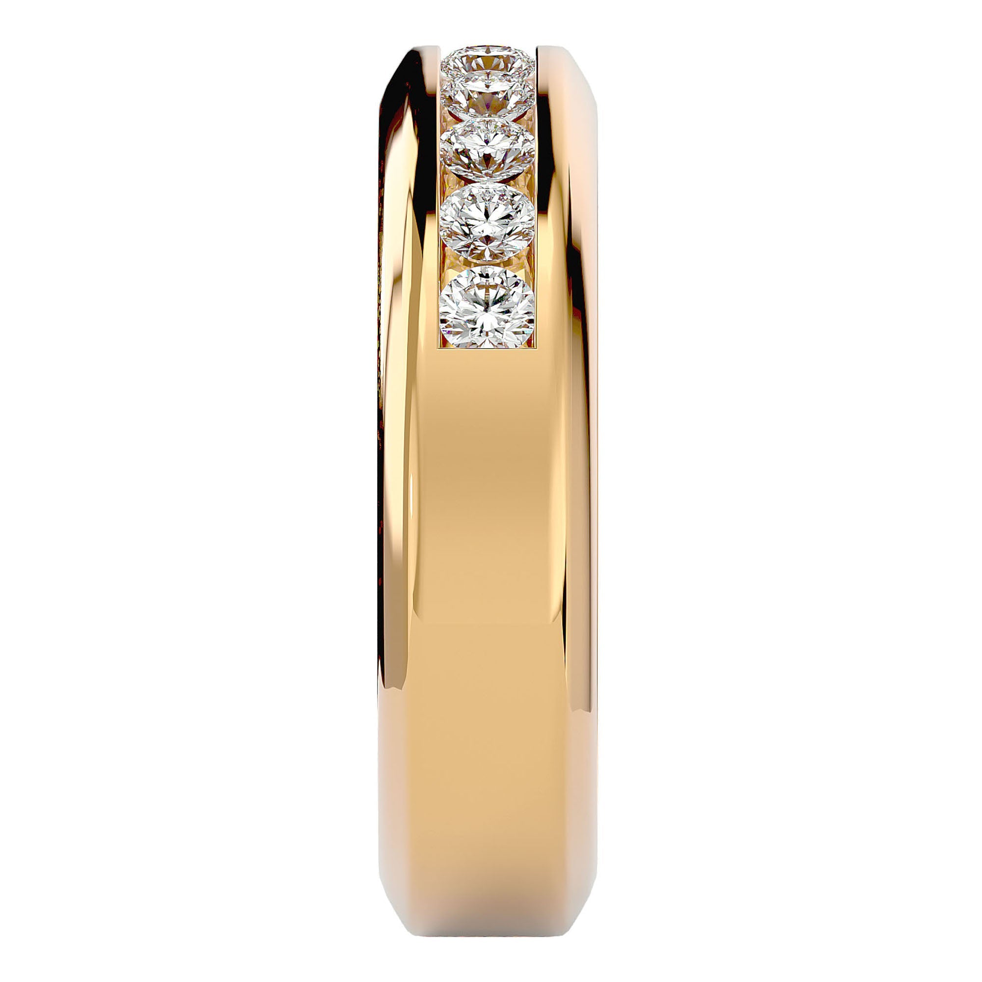 Verighetă Chloé cu Bandă De Moissanite de 0.74 CT din 18k Aur Galben - Castelo.ro