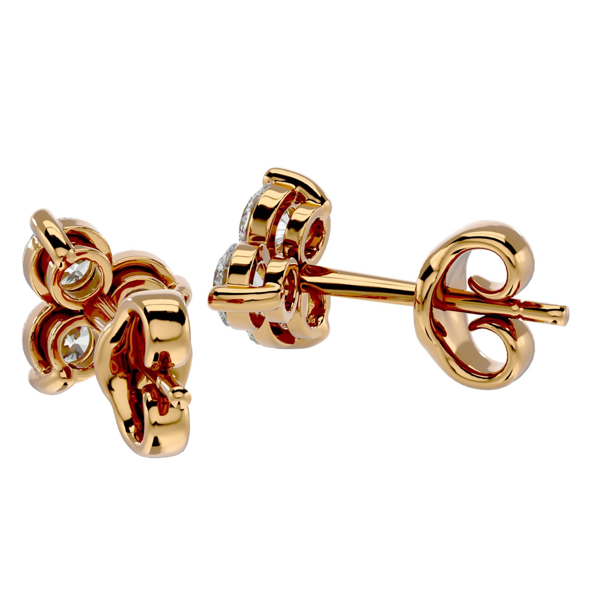 Cercei Stud Martini din Aur 14k Diamante Create în Laborator de 0.44 ct din 14k Aur Galben - Castelo.ro