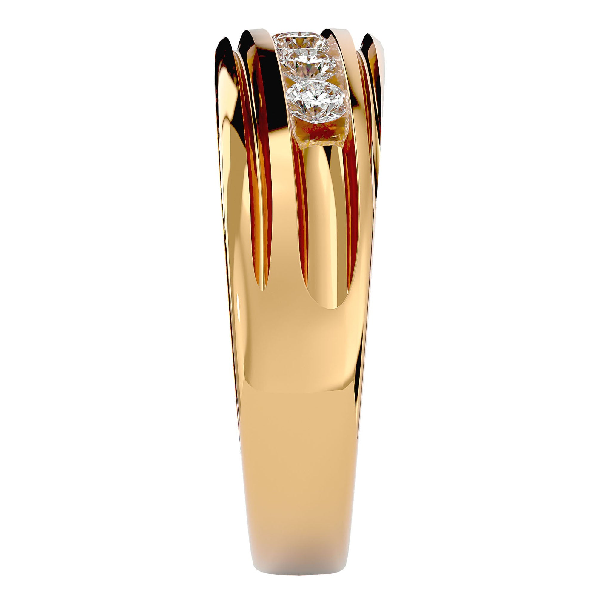 Verighetă Regală cu Diamante Naturale de 0.51 ct din 18k Aur Galben - Castelo.ro