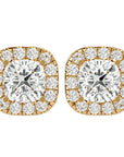 Cercei Stud Cu Diamante Naturale de 2.06 ct din 18k Aur Galben - Castelo.ro
