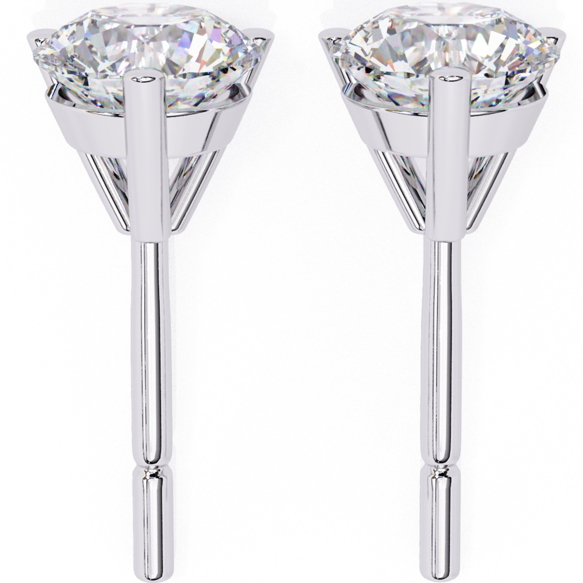 Cercei Stud Cu Diamante Naturale Tăietură Briliant de 2.5 ct din - Castelo.ro