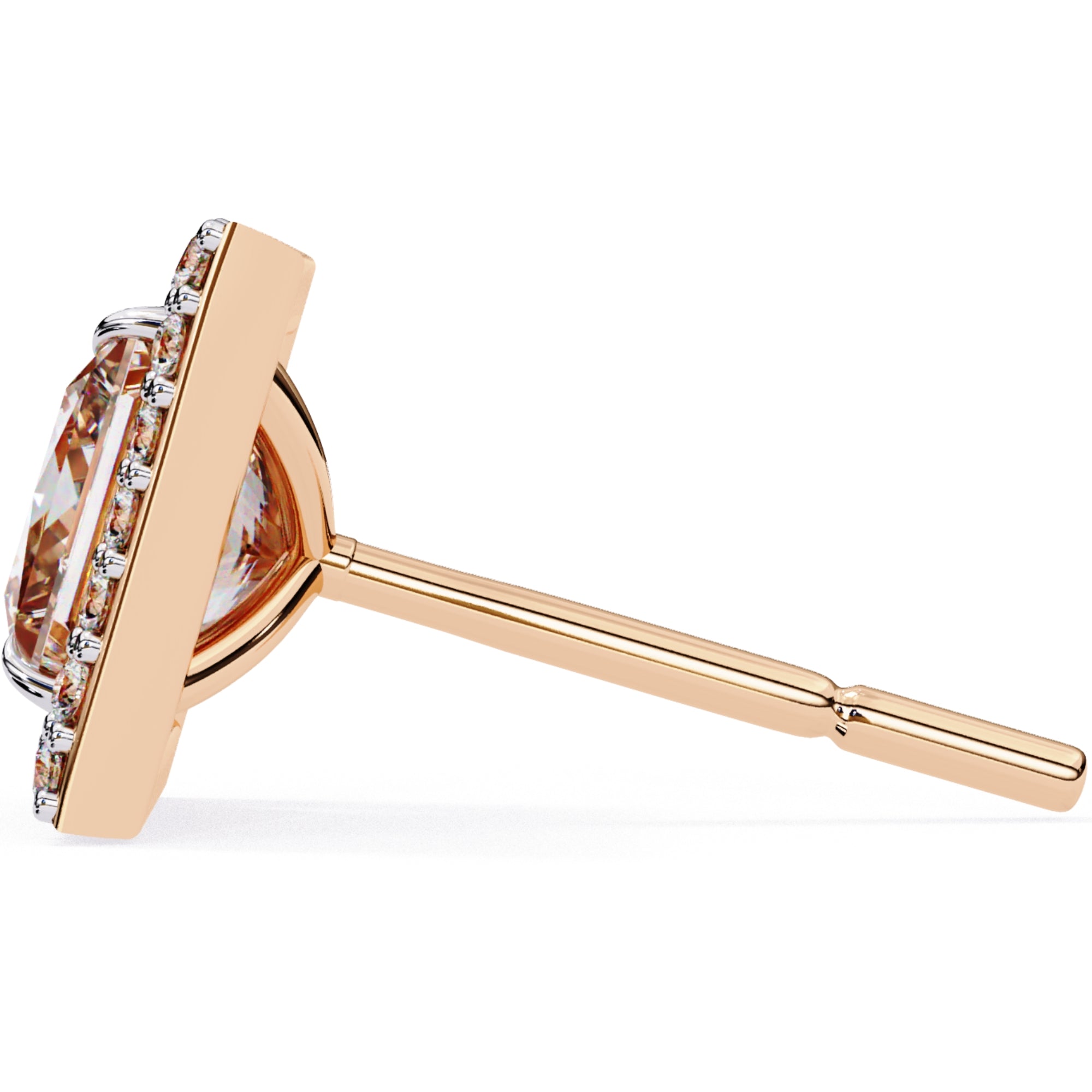 Cercei Stud Square cu Diamante Create în Laborator de 0.84 ct din 18K Aur Roz - Castelo.ro