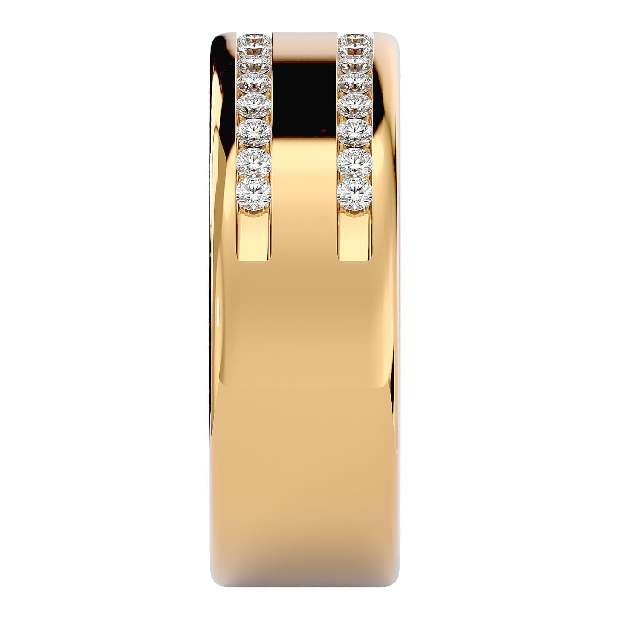 Verighetă Solène din Aur 14k Cu Două Rânduri De Diamante Naturale de 0.46 ct din 14k Aur Galben - Castelo.ro