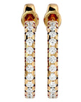 Cercei Hoop din Aur 14k Cu Diamante Naturale de 0.70 ct din 14k Aur Galben - Castelo.ro