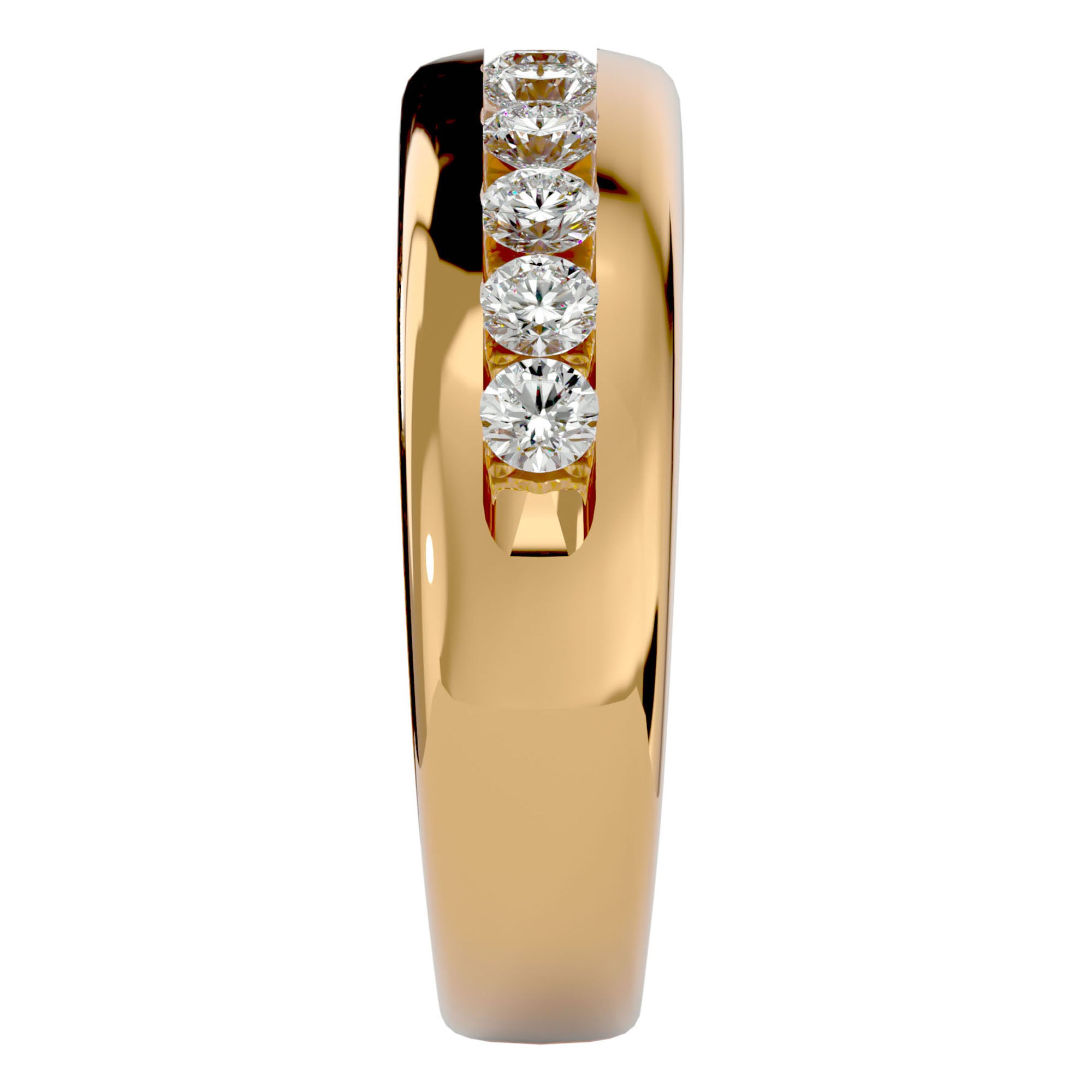 Verighetă Eternity cu Moissanite de 1.01 ct din 18k Aur Galben - Castelo.ro