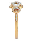 Inel de Logodnă Vintage din Aur 14k Cu Trei Diamante Naturale de 1.43 ct din 14k Aur Galben - Castelo.ro