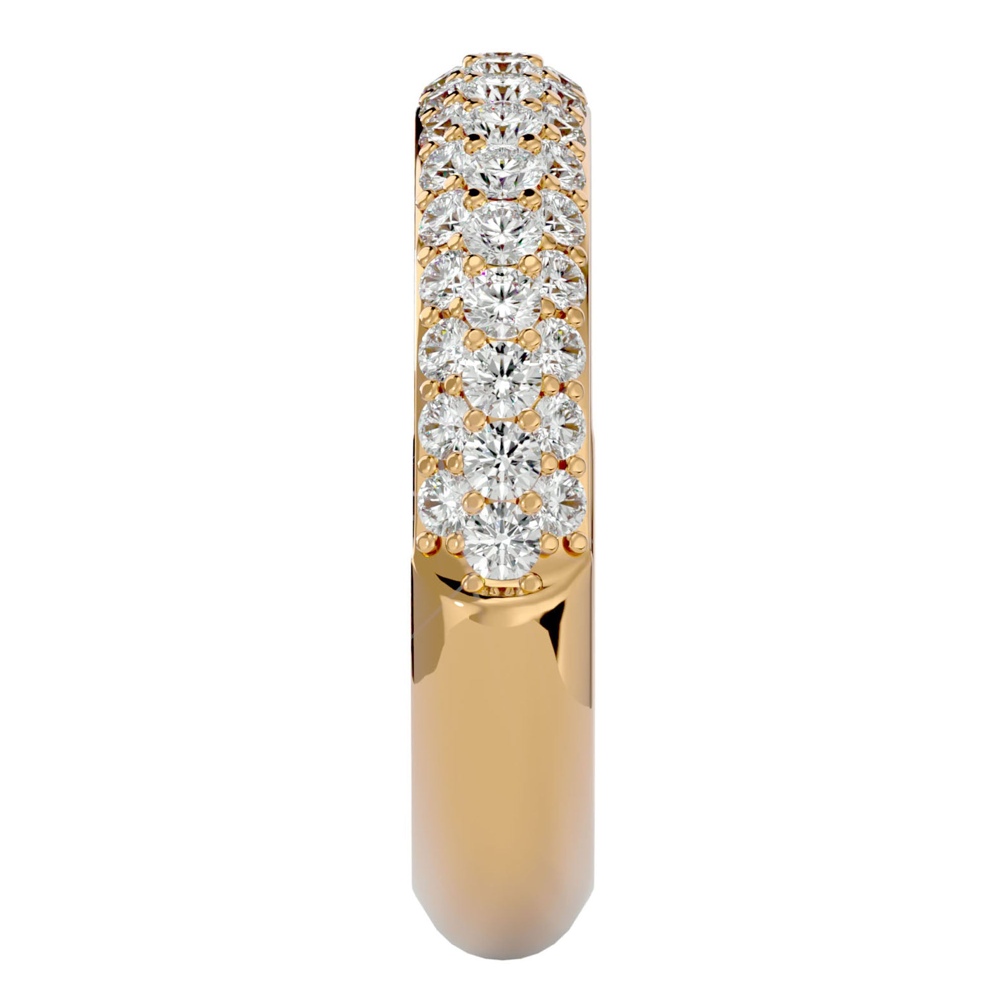 Inel Triplu Micro Pavé cu Moissanite de 0.90 ct din 18k Aur Galben - Castelo.ro