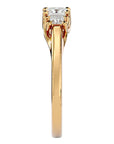 Inel de Logodnă din Aur 14k cu Trei Diamante Create în Laborator In Forma De Prințesă de 0.59 ct din 14k Aur Galben - Castelo.ro