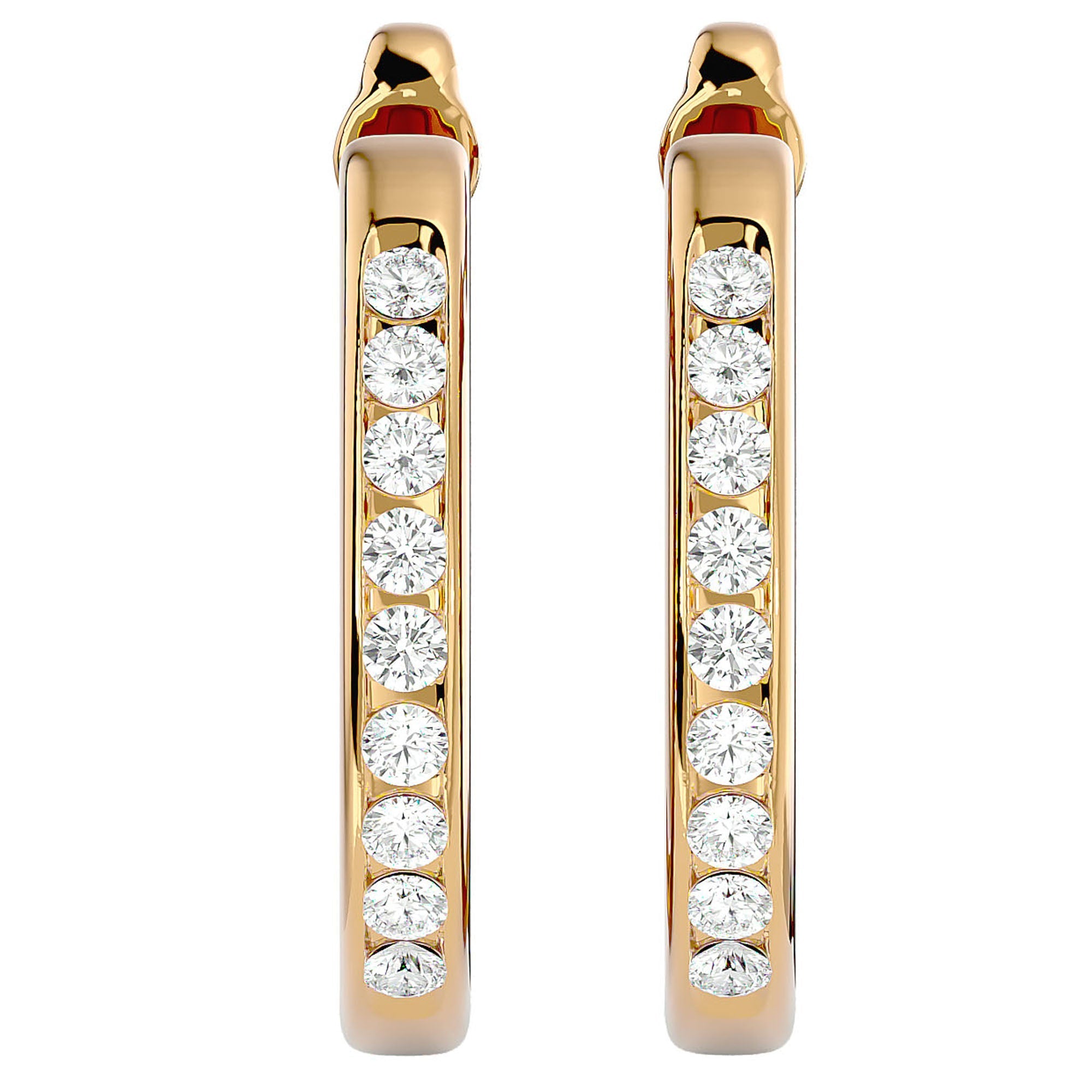 Cercei Hoop Nobili din Aur 14k cu Diamante Create în Laborator de 0.46 ct din 14k Aur Galben - Castelo.ro