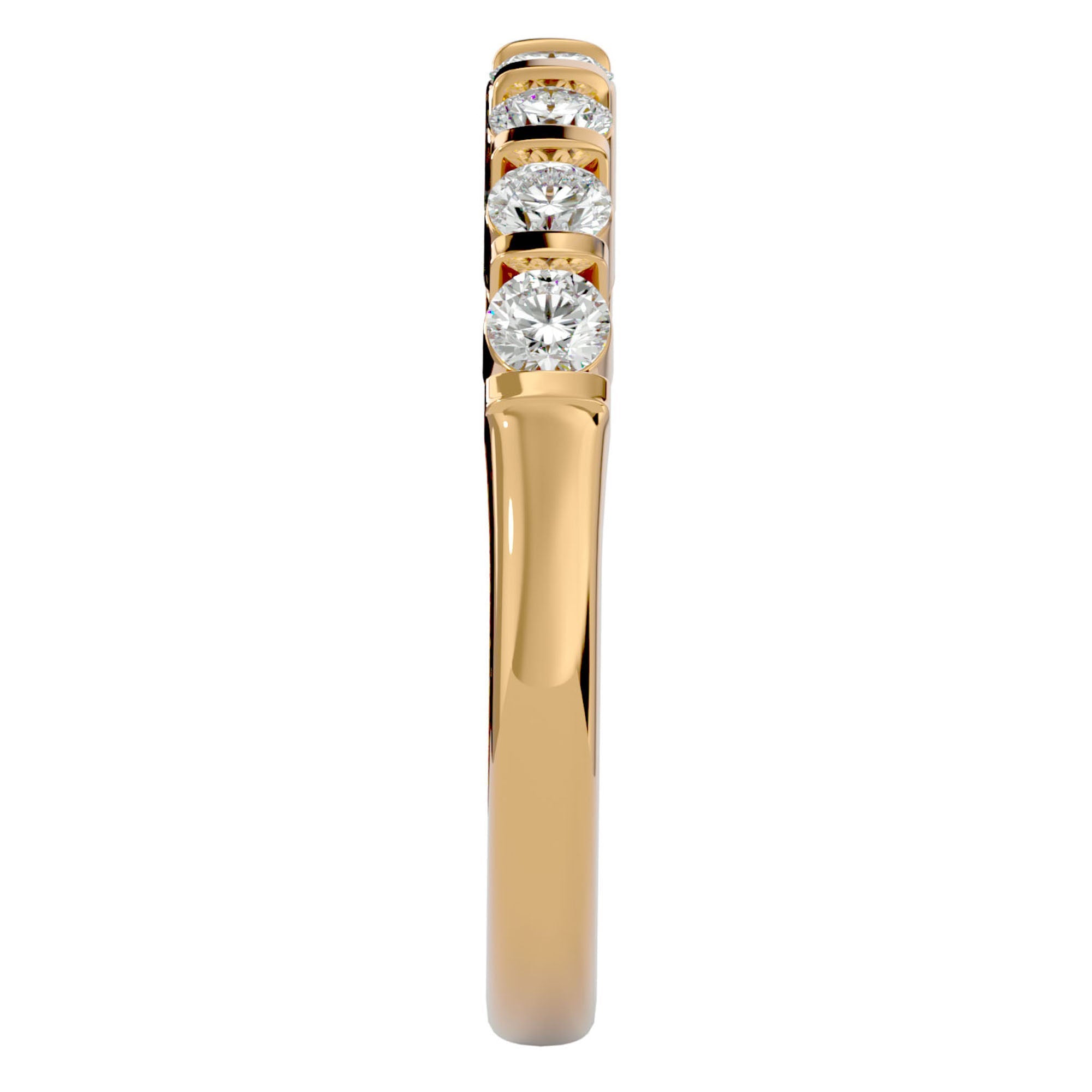 Inel Cu 7 Moissanite de 0.52 ct din 18k Aur Galben - Castelo.ro