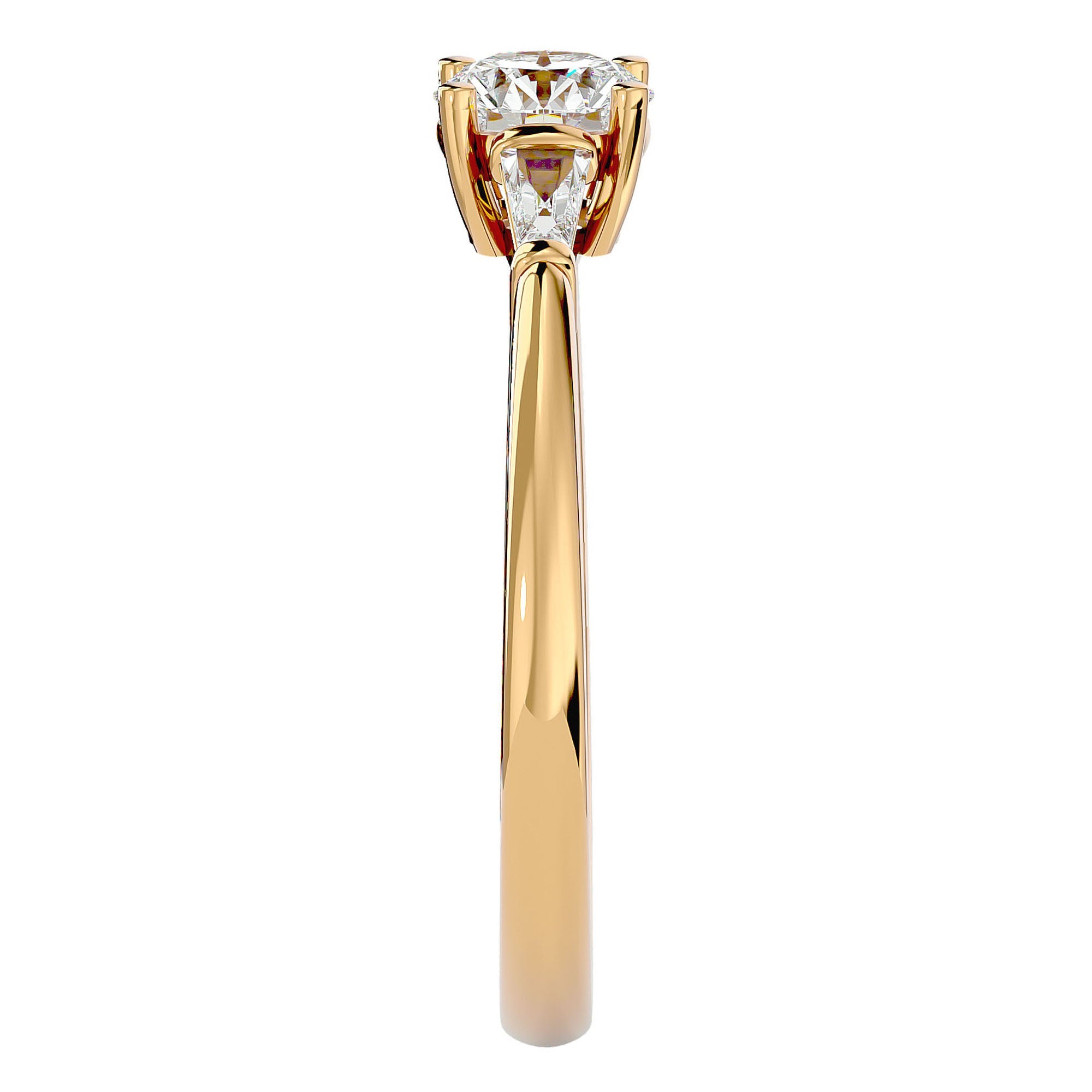 Inel de Logodnă Solitaire din Aur 14k cu Moissanite de 0.69 ct din 14k Aur Galben - Castelo.ro