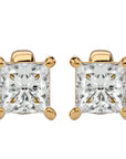 Cercei Stud Montură Prințesă cu Diamant Creat în Laborator de 1 ct din 14k Aur Galben - Castelo.ro