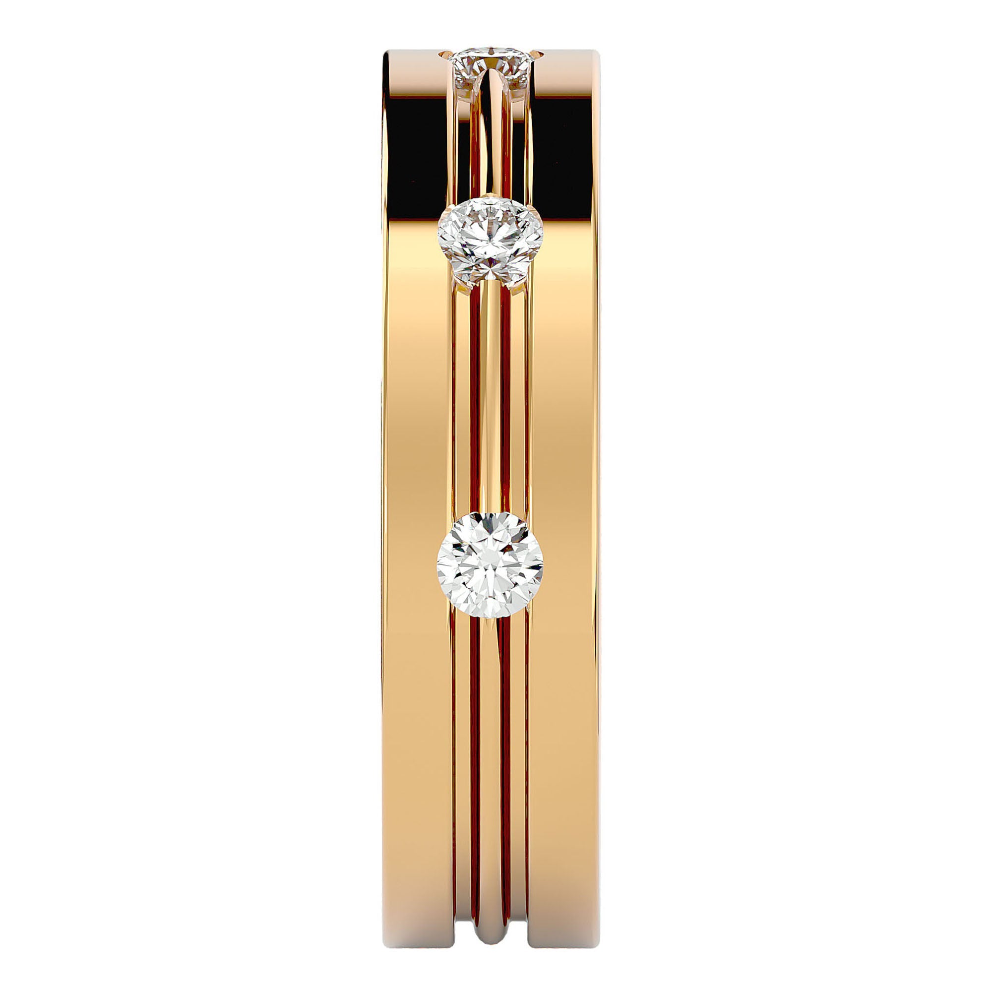 Verighetă din Aur 14k cu Bandă De Diamante Naturale de 0.56 ct din 14k Aur Galben - Castelo.ro