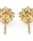 Cercei Stud din Aur 14k Cu Diamante Naturale Tăietură Princess de 2 ct din 14K Aur Galben - Castelo.ro