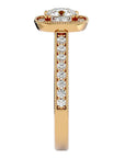 Inel de Logodnă Halo Pavé din Aur 14k cu Moissanite de 1.92 ct din 14k Aur Galben - Castelo.ro