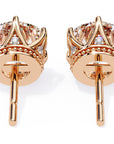 Cercei Stud Royal Cu Diamante Naturale Tăietură Briliant de 2.6 ct din 18K Aur Roz - Castelo.ro