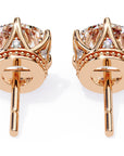 Cercei Stud Royal Cu Moissanite Tăietură Briliant de 2.6 ct din 18K Aur Roz - Castelo.ro