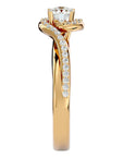 Inel de Logodnă din Aur 14k cu Diamante Naturale Pavé în Spirală Eternă de 0.61 ct din 14k Aur Galben - Castelo.ro