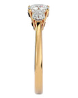 Inel de Logodnă Solitaire cu Trei Moissanite de 1.57 ct din 18k Aur Galben - Castelo.ro