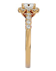 Inel de Logodnă Fleur Pavé cu Moissanite de 0.94 ct din 18k Aur Galben - Castelo.ro