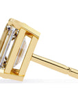 Cercei Stud Noble cu Diamante Naturale Tăietură Emerald de 2.4 ct din 18K Aur Galben - Castelo.ro