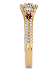 Inel de Logodnă Solitaire Pavè din Aur 14k cu Diamante Naturale de 0.90 ct din 14k Aur Galben - Castelo.ro