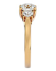 Inel de Logodnă Renée cu Trei Moissanite de 1.95 ct din 18k Aur Galben - Castelo.ro