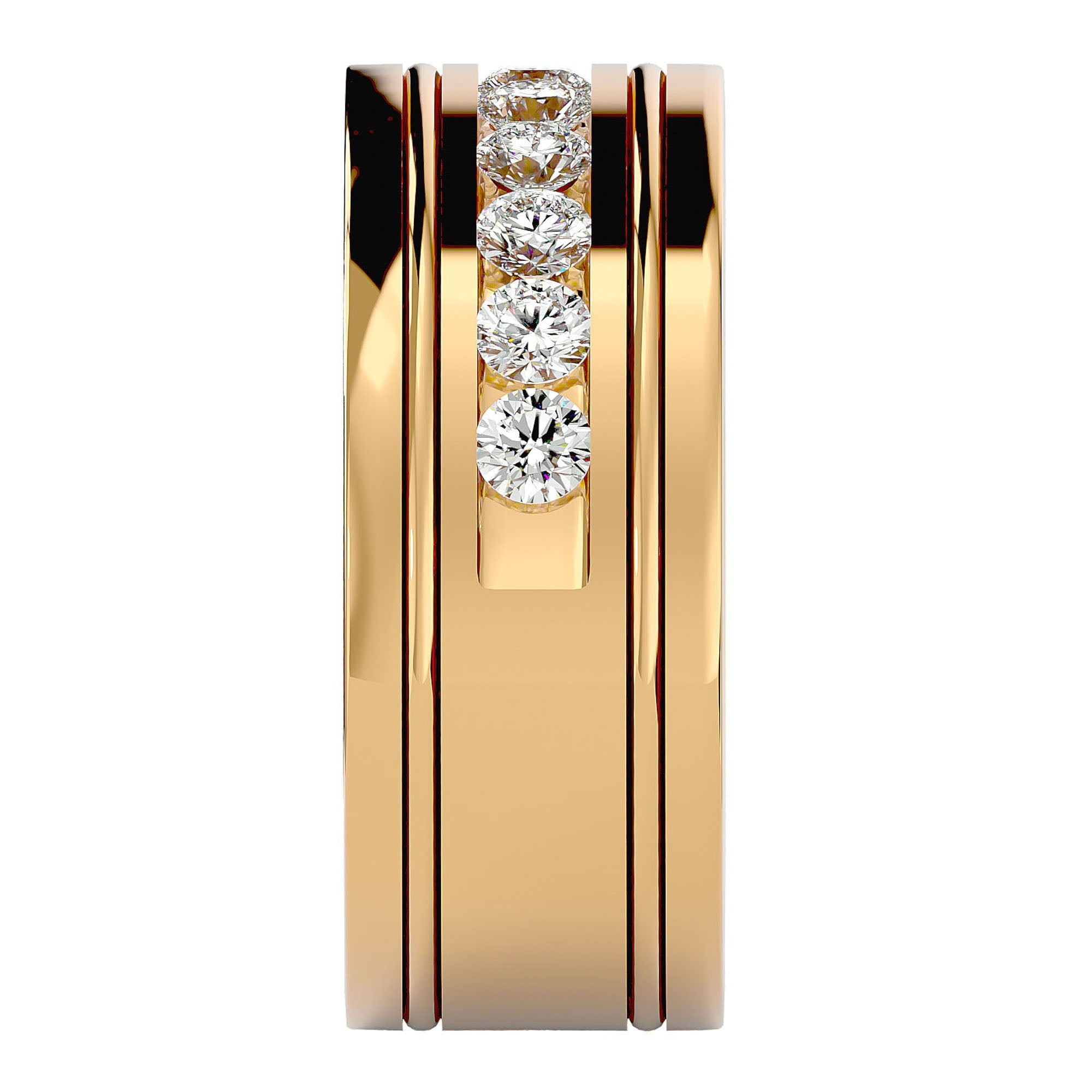 Verighetă Juliette din Aur 14k cu Bandă De Diamante Create în Laborator de 1.01 ct din 14k Aur Galben - Castelo.ro