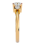Inel de Logodnă din Aur 14k Cu Trei Diamante Create în Laborator Tăietură Prințesă de 1.00 ct din 14k Aur Galben - Castelo.ro