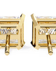 Cercei Stud Imperial din Aur 14k cu Moissanite Tăietură Princess de 3 ct din 14K Aur Galben - Castelo.ro