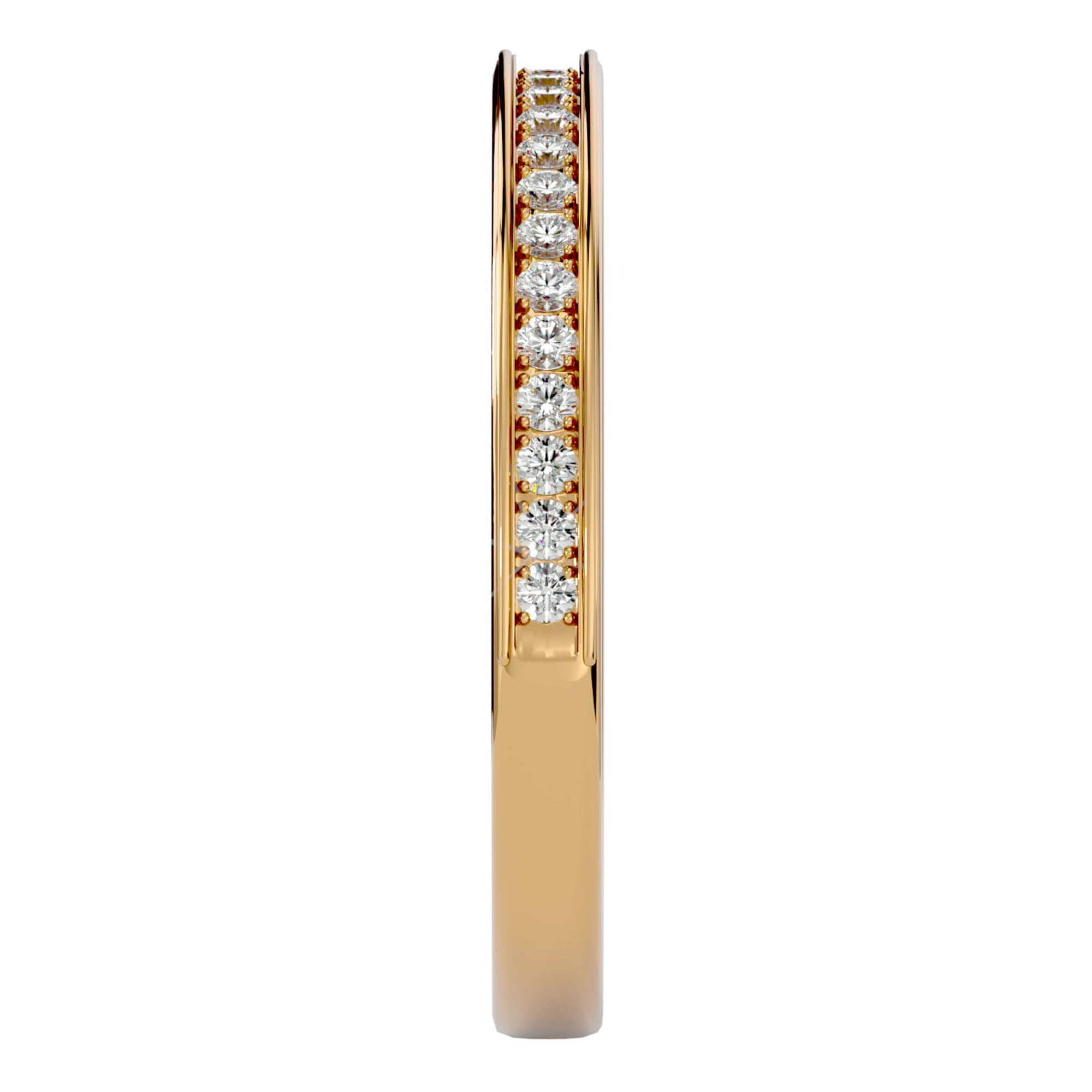 Inel Eternity Cu Moissanite de 0.19 ct din 18k Aur Galben - Castelo.ro