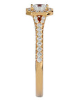 Inel de Logodnă Retro Pavé cu Moissanite de 0.46 ct din 18k Aur Galben - Castelo.ro