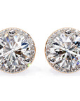Cercei Stud Halo Dreams din Aur 14k cu Moissanite de 1.95 ct