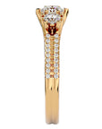 Inel de Logodnă Solitaire Pavè din Aur 14k cu Diamante Create în Laborator de 0.90 ct din 14k Aur Galben - Castelo.ro