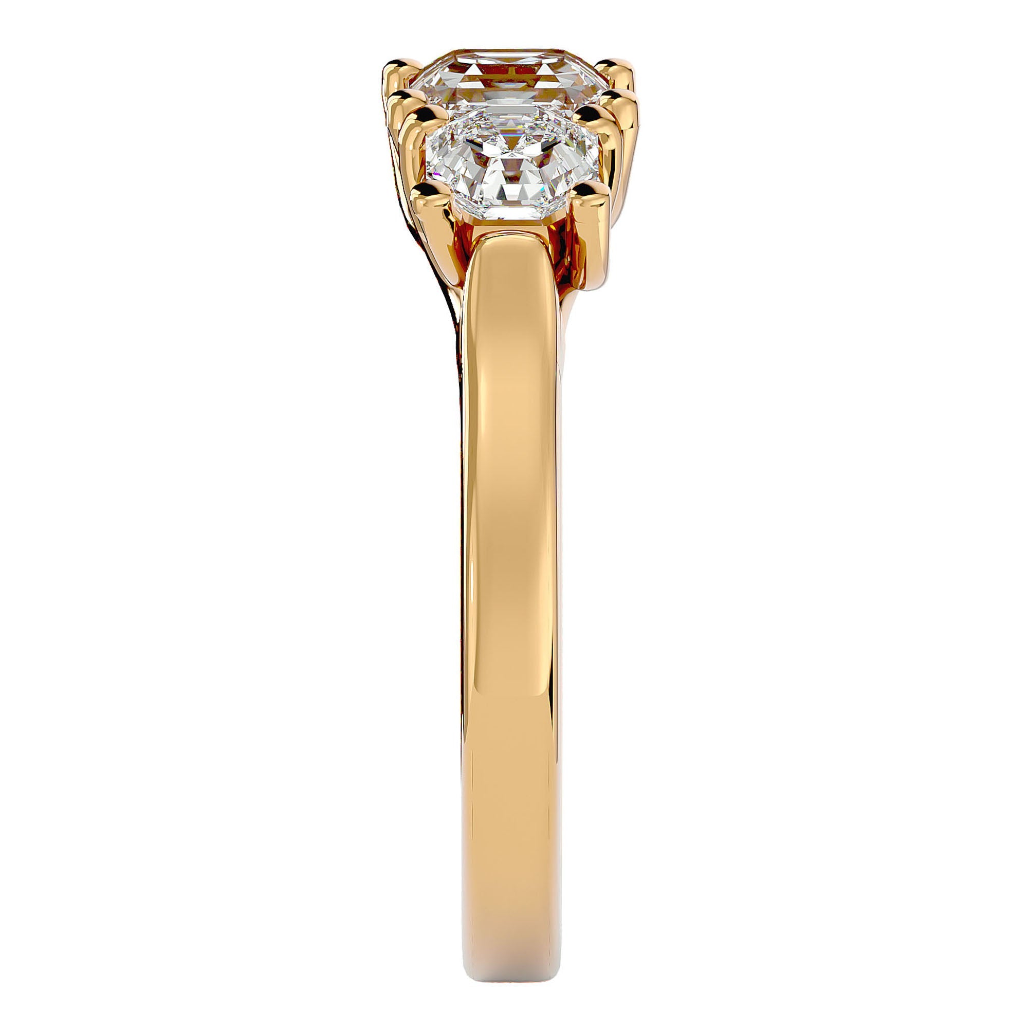 Inel de Logodnă cu Trei Diamante Naturale de 2.20 ct din 18k Aur Galben - Castelo.ro
