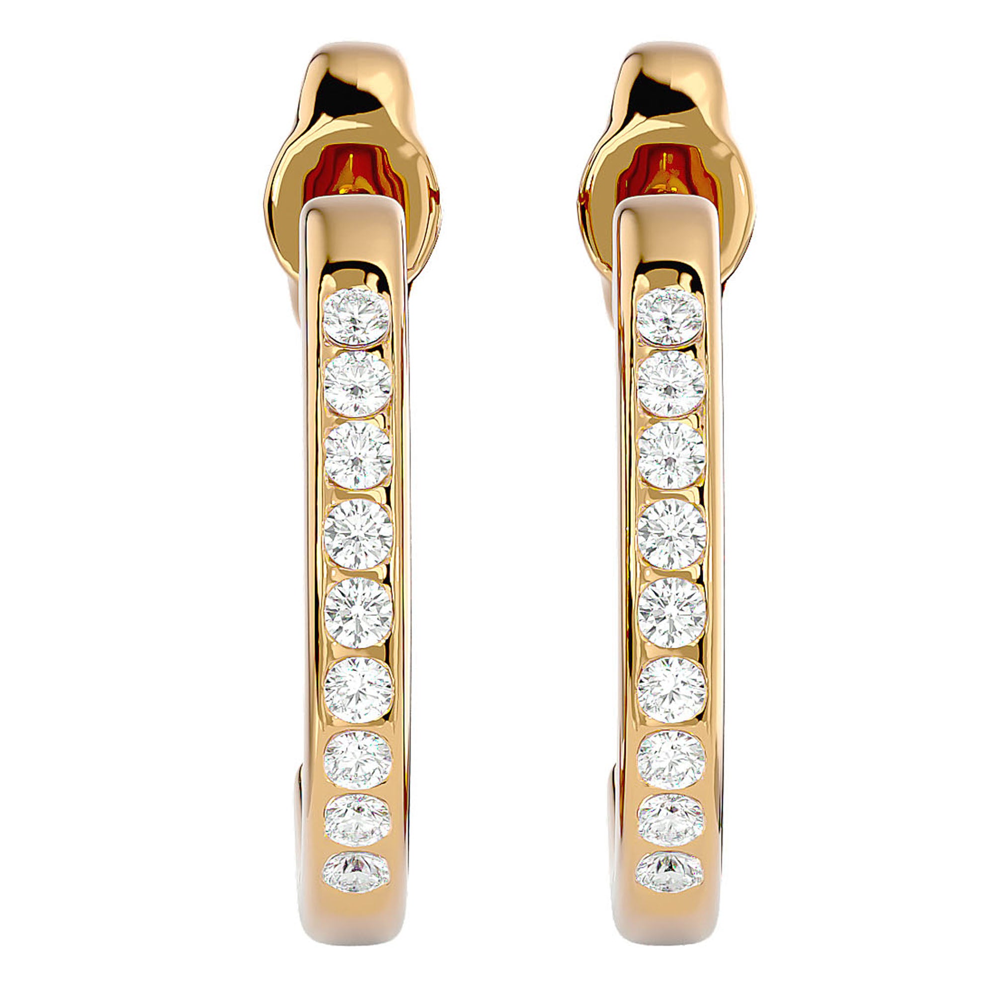 Cercei Hoop Vals cu Diamante Naturale de 0.92 ct din 18k Aur Galben - Castelo.ro