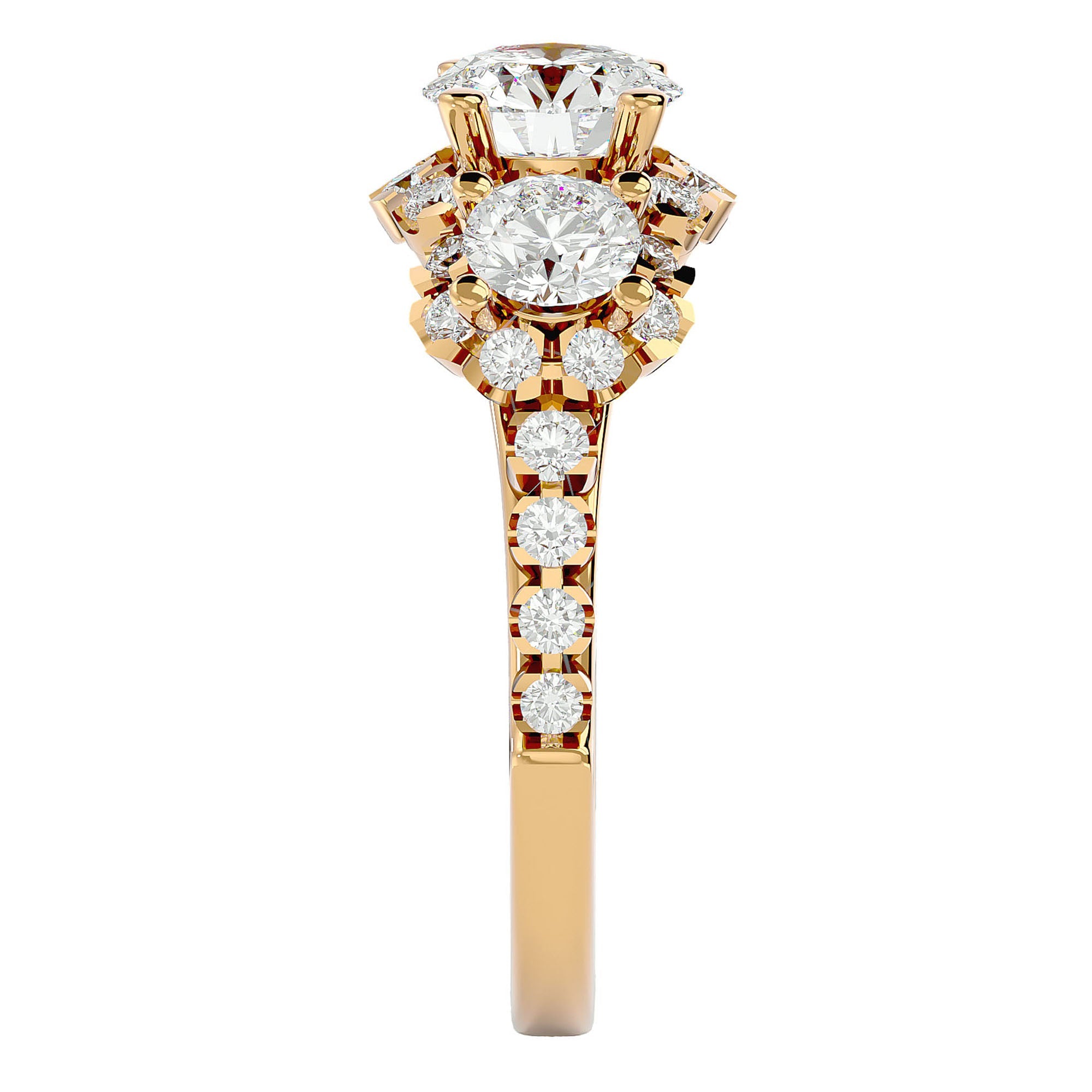 Inel de Logodnă Imperial din Aur 14k cu Moissanite de 2.04 ct din 14k Aur Galben - Castelo.ro