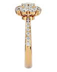 Inel de Logodnă Fleur din Aur 14k cu Diamante Naturale Halo Pavé de 1.64 ct din 14k Aur Galben - Castelo.ro