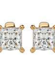 Cercei Stud Montură Prințesă cu Moissanite de 1 ct din 18k Aur Galben - Castelo.ro