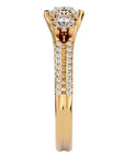 Inel de Logodnă Solitaire Pavè cu Diamante Create în Laborator de 0.90 ct din 18k Aur Galben - Castelo.ro