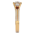 Inel de Logodnă Solitaire Pavè cu Diamante Create în Laborator de 0.90 ct din 18k Aur Galben - Castelo.ro