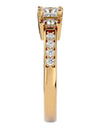 Inel de Logodnă din Aur 14k Trei Diamante Create în Laborator Pavè de 1.28 ct din 14k Aur Galben - Castelo.ro