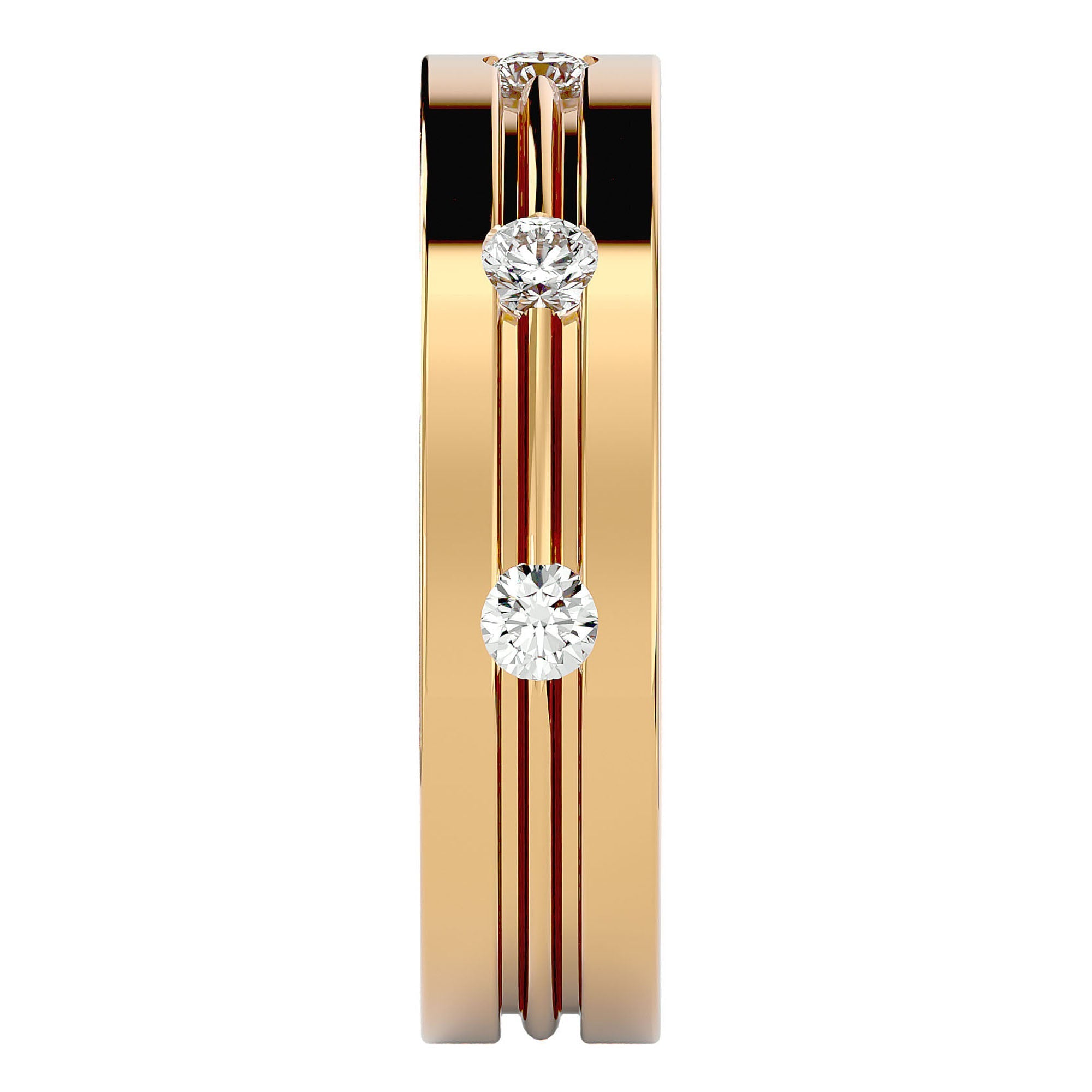 Verighetă cu Bandă De Diamante Create în Laborator de 0.56 ct din 18k Aur Galben - Castelo.ro