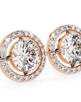 Cercei Stud Round Halo cu Diamante Create în Laborator de 0.92 ct din 18K Aur Roz - Castelo.ro