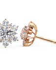 Cercei Stud Snowflake cu Diamante Create în Laborator de 0.72 ct din 18K Aur Roz - Castelo.ro