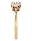 Inel de Logodnă cu Trei Diamante Naturale de 1.22 ct din 18k Aur Galben - Castelo.ro