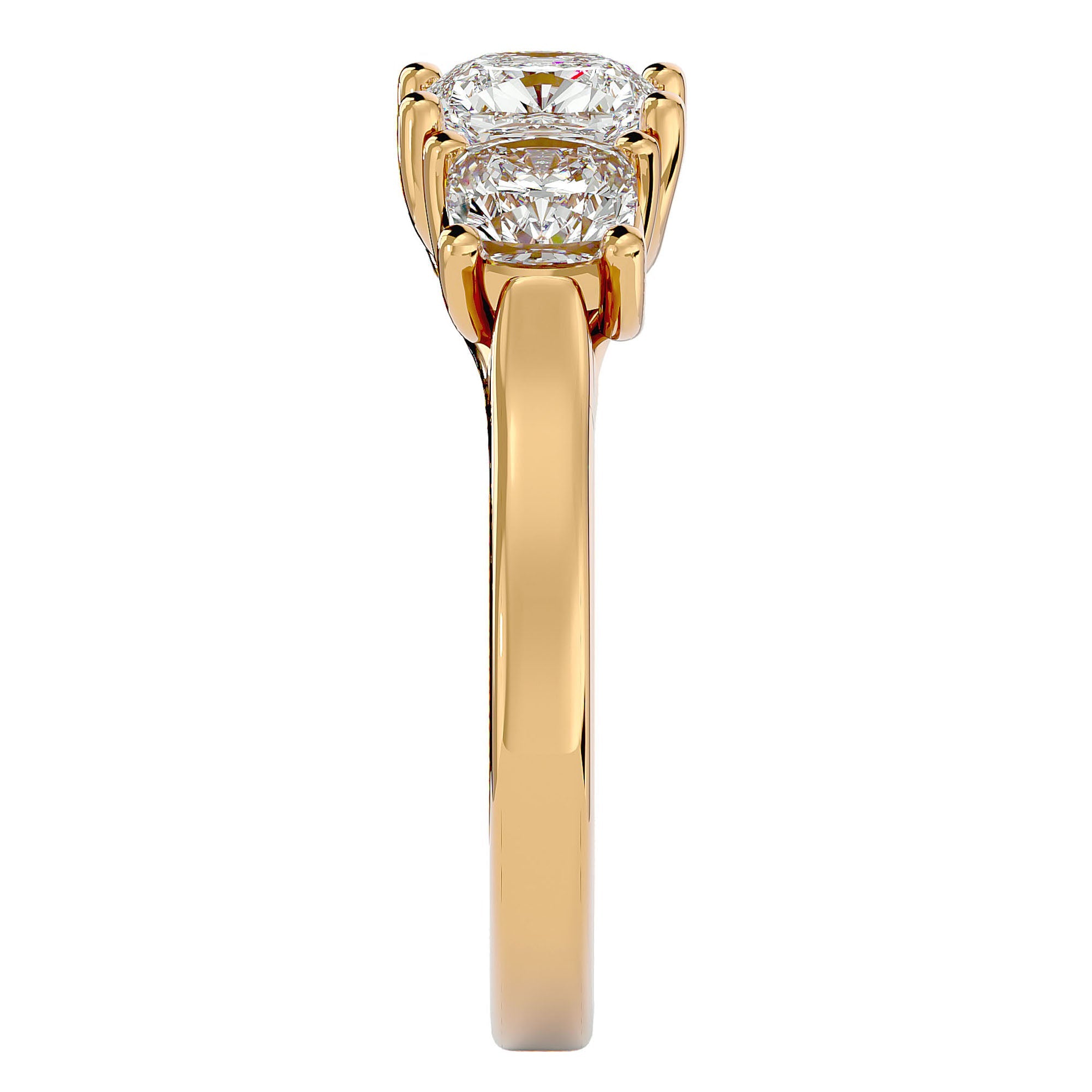 Inel de Logodnă Contessina cu Trei Diamante Naturale de 2.47 ct din 18k Aur Galben - Castelo.ro